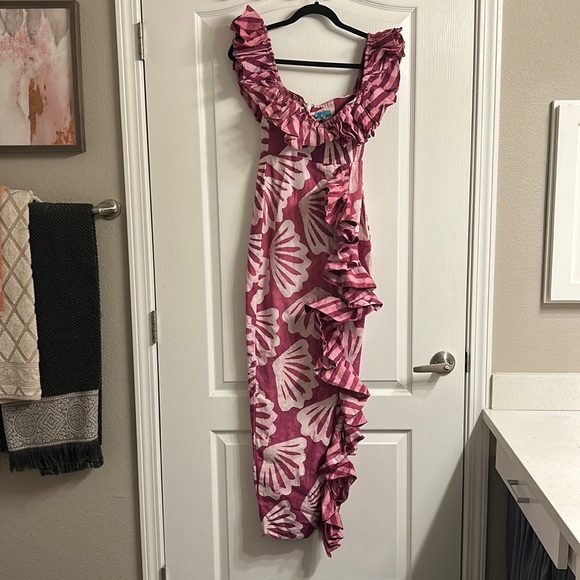 Elegant Pink Ruffle Dress - Picture 5 of 8